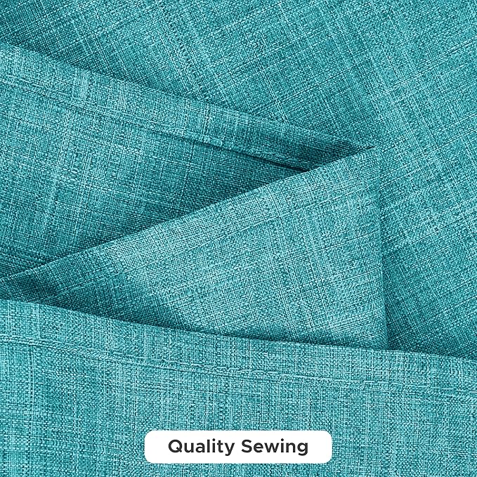 Fitable Faux Linen Tablecloths for Rectangle Tables: Water & Stain Resistant Farmhouse Table Cloth, Washable Burlap Textured Table Covers for Kitchen Dining Party(2 Pack, 60x84 Inch, Teal)
