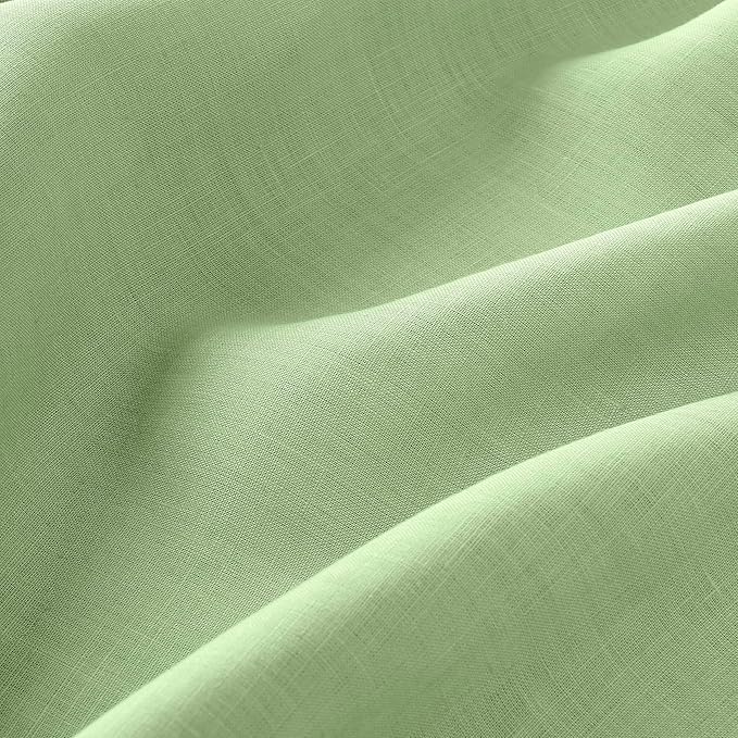 D'Moksha Homes Sage Green Linen Tablecloth for Rectangle Tables 60 x 102 Inch - Classic Hemstitch 100% Pure Linen Green Table Cloth - Machine Washable Dining Tablecloth for St Patricks Day, Easter