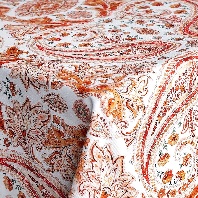 Maison d' Hermine Table Cloth Square Table 100% Cotton 54 x 54 Inches Fall Tablecloth Reusable Everyday Use for Thanksgiving Christmas Decorations Dining Farmhouse Party (Orient)