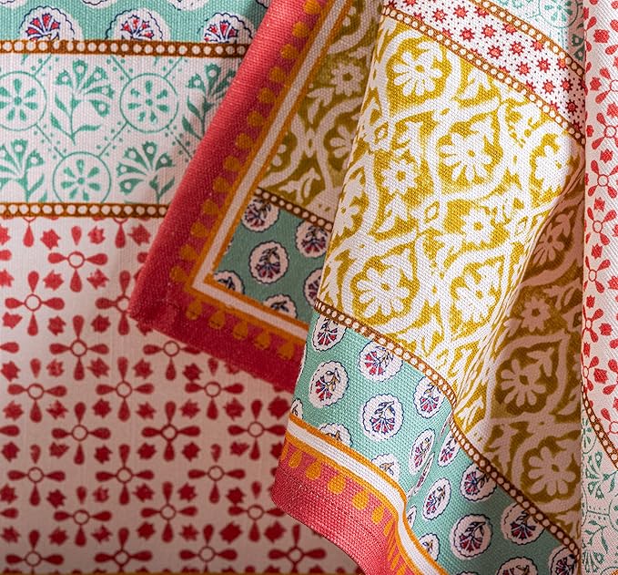 Maison d' Hermine Cloth Napkins Set of 4 100% Cotton Everyday Reusable Square Napkins Cloth Washable Dinner Party Wedding Restaurant Valentines Day Decorations Spring/Summer (Provence, 20" x 20")
