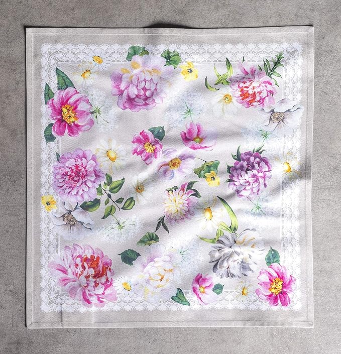 Maison d' Hermine Cloth Napkins Set of 4 100% Cotton Everyday Reusable Square Napkins Cloth Washable Dinner Party Wedding Restaurant Valentines Day Decorations Spring/Summer (Pivoine, 20" x 20")