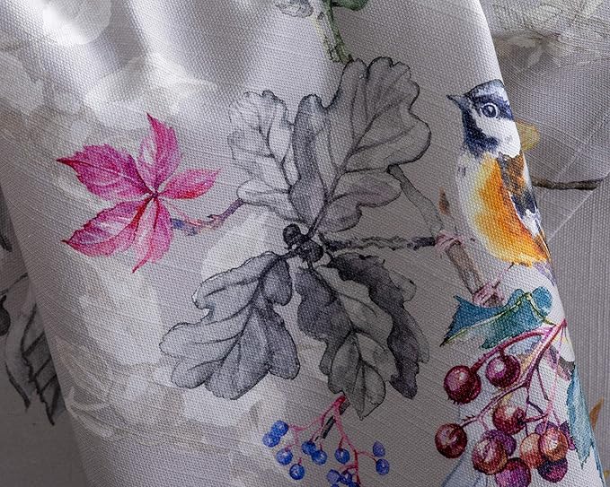 Maison d' Hermine Table Cloth Rectangle Table 100% Cotton 54 x 72 Inches Fall Tablecloth Reusable Everyday Use for Thanksgiving Christmas Decorations Dining Farmhouse Party (Equinoxe - Grey)