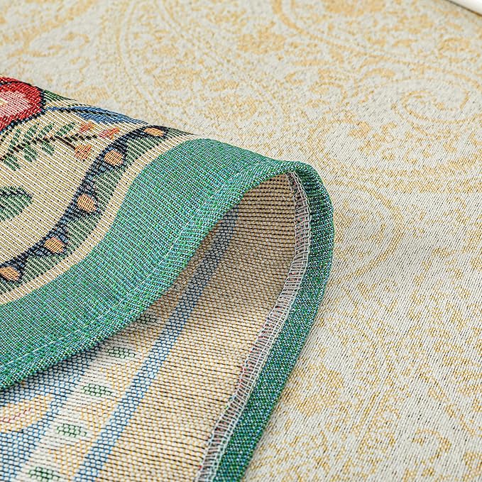 Dimatic Cotton and Linen Rectangular Plant Elements Tablecloth,Suitable for Kitchen, Dining Table, Picnic, Party Holiday Decoration Table Cover, White 55 x 94 Inches