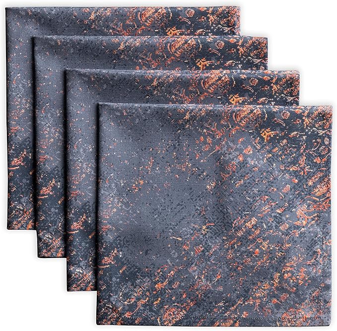 Maison d' Hermine Cloth Napkins Set of 4 100% Cotton for Thanksgiving Christmas Decorations Everyday Reusable Square Fall Napkins Cloth Washable Dinner Party (Imperfection, 20"x20")