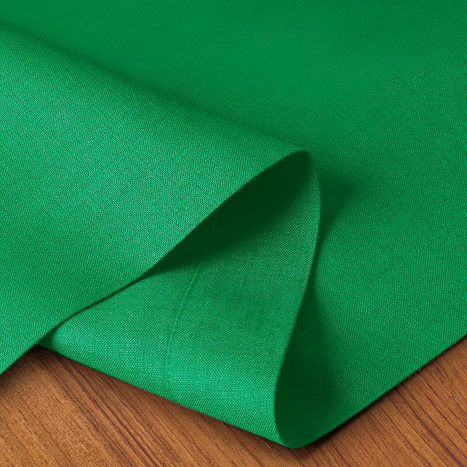 D'Moksha Homes Linen Kelly Green Table Runner 120 Inches Long - 100% Pure Linen Dining Table Runner 14 x 120 Inch for St Patricks Day, Easter - Machine Washable