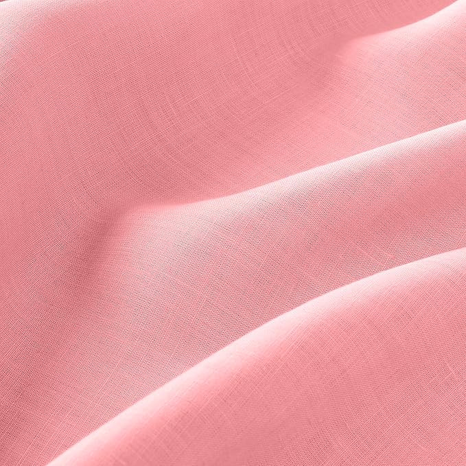 D'Moksha Homes Dusty Pink Linen Tablecloth 60 x 108 Inch - 100% Pure Linen Pink Table Cloth for Rectangle Tables - Classic Hemstitch, Machine Washable Tablecloth for Valentines, Spring, Easter