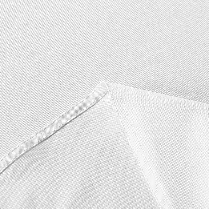 sancua Round Tablecloth - 90 Inch - Water Resistant Spill Proof Washable Polyester Table Cloth Decorative Fabric Table Cover for Dining Tables, Buffet Parties and Camping, White