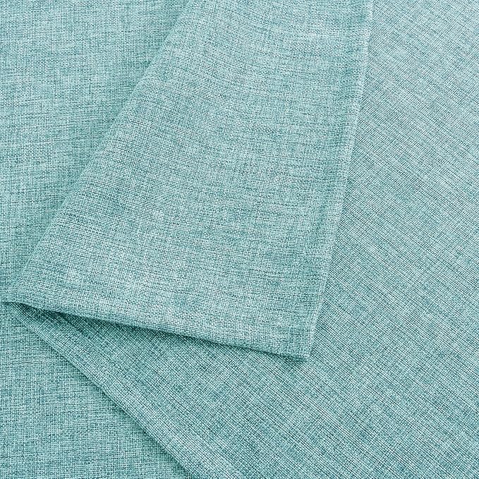 Hiasan 2 Pack Faux Linen Square Tablecloth - Wrinkle and Stain Resistant Washable Table Cloth for Kitchen Dining Room Holiday Table Cover for Party Dinner, Aqua, 30 x 30 Inch