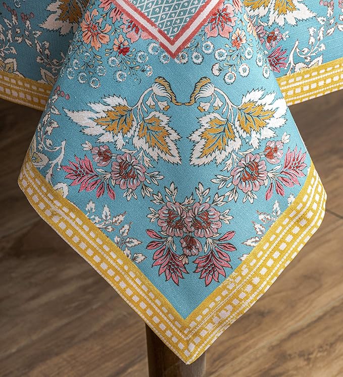 Maison d' Hermine Table Cloth Rectangle Table 100% Cotton 60 x 108 Inches Tablecloth Reusable Decorative for Dining Room Farmhouse Home Valentines Day Decorations Spring Summer - Marquise