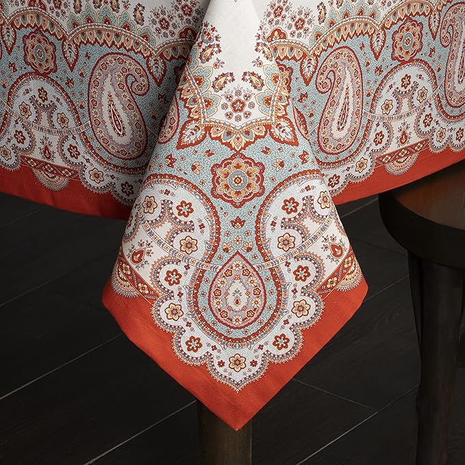 Maison d' Hermine Table Cloth Square Table 100% Cotton 60 x 60 Inches Fall Tablecloth Reusable Everyday Use for Thanksgiving Christmas Decorations Dining Farmhouse Party (Cachemire)