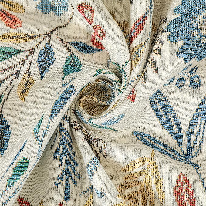 Dimatic Cotton and Linen Rectangular Tablecloth for Kitchen Dining Table, Camping, Holiday Party Decor, Bluebell Pattern, 55 x 86 Inches