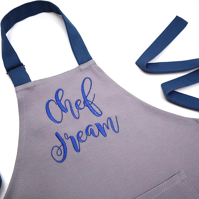Personalized toddler apron for kitchen, custom cooking apron + chef hat set for kids, boy girl chef costume