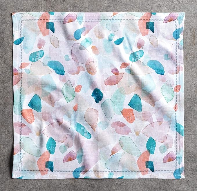 Maison d' Hermine Cloth Napkins Set of 4 100% Cotton Everyday Reusable Square Napkins Cloth Washable Dinner Party Wedding Restaurant Valentines Day Decorations Spring/Summer (Summer Picnic, 20" x 20")