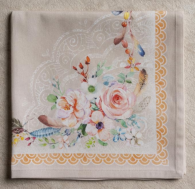 Maison d' Hermine Cloth Napkins Set of 4 100% Cotton Everyday Reusable Square Napkins Cloth Washable Dinner Party Wedding Restaurant Valentines Day Decorations Spring/Summer (Ibiza - Beige, 20" x 20")