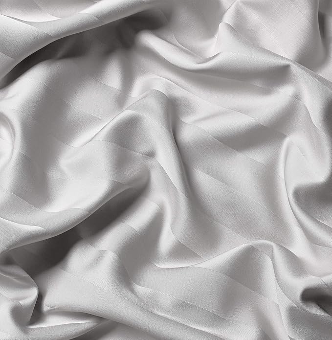 Pure Bamboo Queen Sheets, Genuine 100% Organic Viscose Derived from Bamboo Bed Sheet Set, Luxuriously Soft & Cooling, Double Stitching, 2 Year Quality Promise (Queen, Jacquard White)