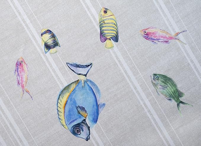 Maison d' Hermine Table Cloth Rectangle Table 100% Cotton 60 x 90 Inches Tablecloth Reusable Decorative for Dining Room Farmhouse Home Valentines Day Decorations Spring Summer - Poisson
