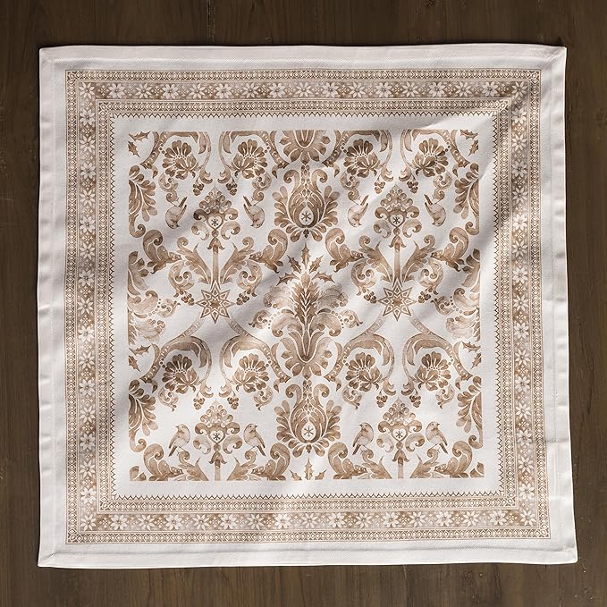 Maison d' Hermine Cloth Napkins Set of 4 100% Cotton for Thanksgiving Christmas Decorations Everyday Reusable Square Fall Napkins Cloth Washable Dinner Party (Allure, 20"x20")