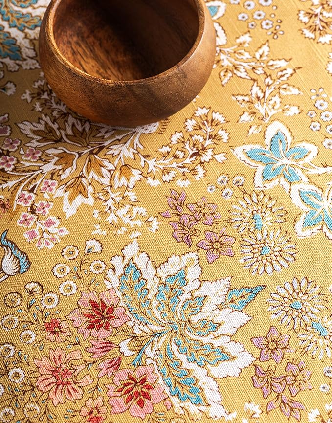 Maison d' Hermine Table Cloth Round Table 100% Cotton 63 Round Inches Tablecloth Reusable Decorative for Dining Room Farmhouse Home Valentines Day Decorations Spring Summer - Marquise