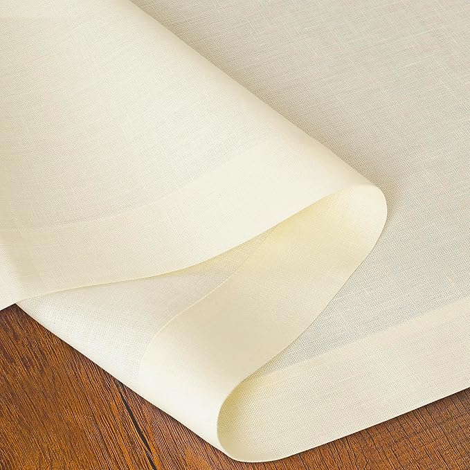 D'Moksha Homes Linen Cream Table Runner 72 Inches Long - 100% Pure Linen 14 x 72 Inch Table Runner for Dining, Spring, Easter - Machine Washable
