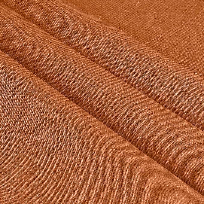 D'Moksha Homes Rust Linen Tablecloth for Rectangle Tables 60 x 102 Inch - Classic Hemstitch 100% Pure Linen Rust Table Cloth - Machine Washable Dining Tablecloth for Spring, Easter