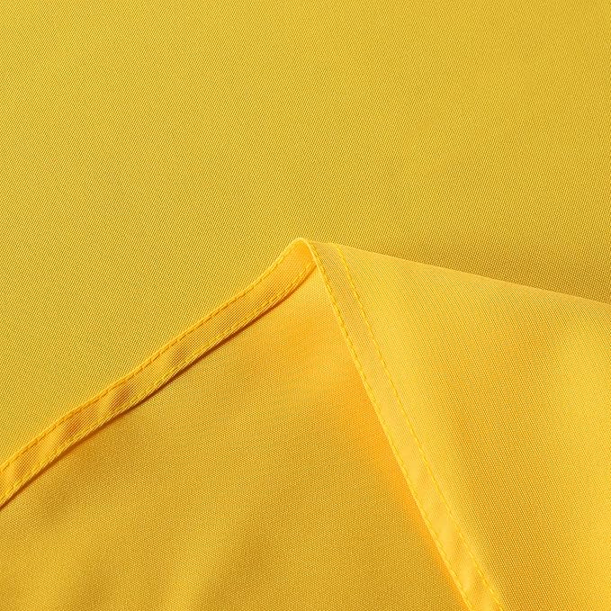 sancua Round Tablecloth - 108 Inch - Water Resistant Spill Proof Washable Polyester Table Cloth Decorative Fabric Table Cover for Dining Tables, Buffet Parties and Camping, Yellow