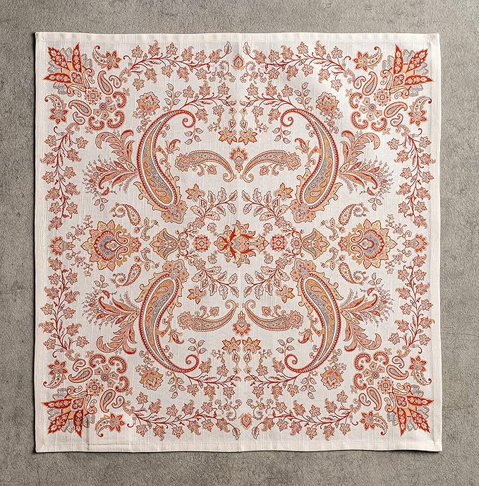 Maison d' Hermine Cloth Napkins Set of 4 100% Cotton for Thanksgiving Christmas Decorations Everyday Reusable Square Fall Napkins Cloth Washable Dinner Party (Cachemire, 20"x20")
