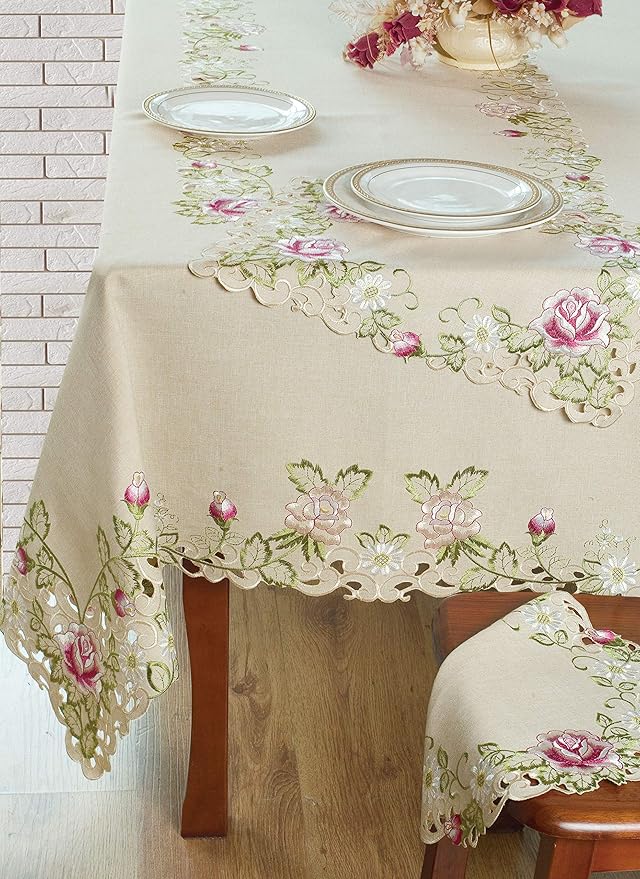 Decozen Set of 12 Doilies for Table, Lace Doilies - Rustic, Crochet, Farmhouse, Kitchen, Round Table Placemats - Valentines Day Decorations - 15 inch Beige, The Docia Collection