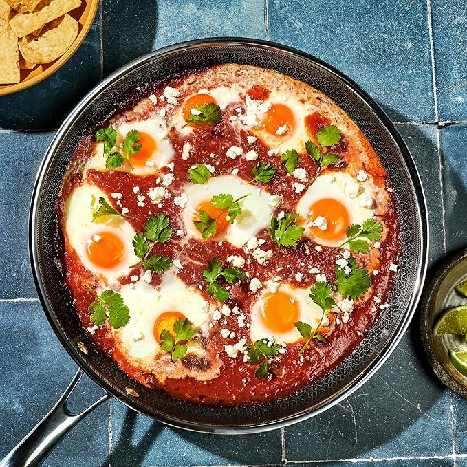 HexClad Tempered Glass Lid, 12-Inch Designed for HexClad Hybrid Cookware, Steam Vented, Dishwasher Safe