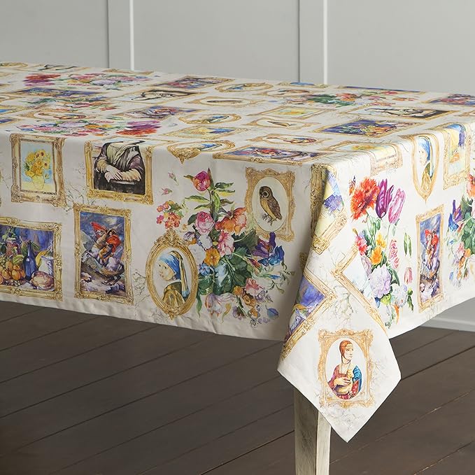 Maison d' Hermine Table Cloth Rectangle Table 100% Cotton 54 x 72 Inches Tablecloth Reusable Decorative for Dining Room Farmhouse Home Valentines Day Decorations Spring Summer - Masterpiece