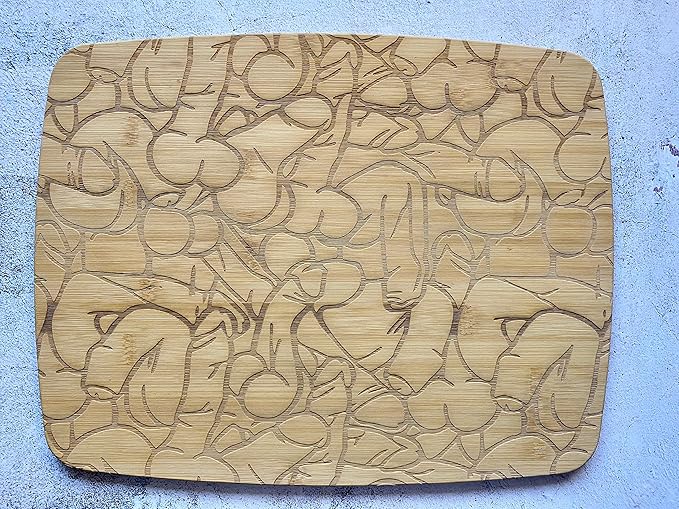 5.5" x 8" Cockcuterie Bamboo Cutting Board