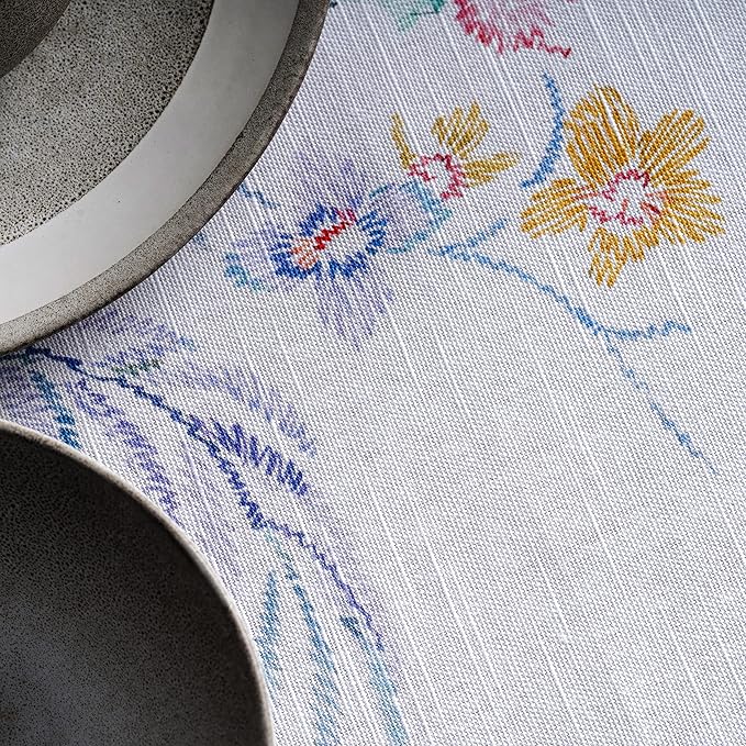 Maison d' Hermine Table Cloth Rectangle Table 100% Cotton 60 x 120 Inches Tablecloth Reusable Decorative for Dining Room Farmhouse Home Valentines Day Decorations Spring Summer - Paradise Island