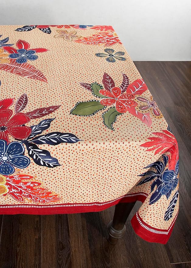 Maison d' Hermine Table Cloth Square Table 100% Cotton 60 x 60 Inches Fall Tablecloth Reusable Everyday Use for Thanksgiving Christmas Decorations Dining Farmhouse Party (Kalahari)