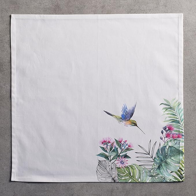 Maison d' Hermine Cloth Napkins Set of 4 100% Cotton Everyday Reusable Square Napkins Cloth Washable Dinner Party Wedding Restaurant Valentines Day Decorations Spring/Summer (Tropiques, 20" x 20")
