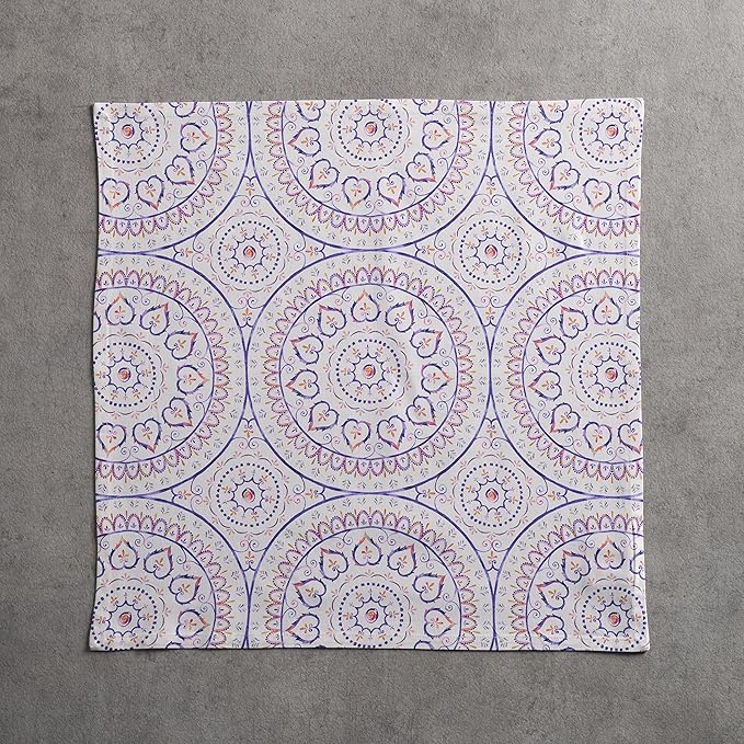 Maison d' Hermine Cloth Napkins Set of 4 100% Cotton Everyday Reusable Square Napkins Cloth Washable Dinner Party Wedding Restaurant Valentines Day Decorations Spring/Summer (Mandala, 20" x 20")